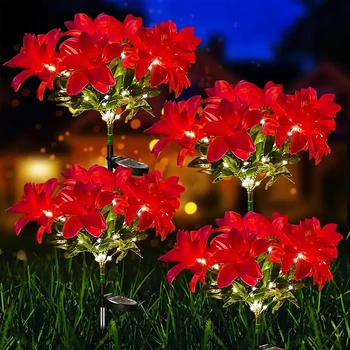ED Solar Poinsettia Christmas Flower Light 1