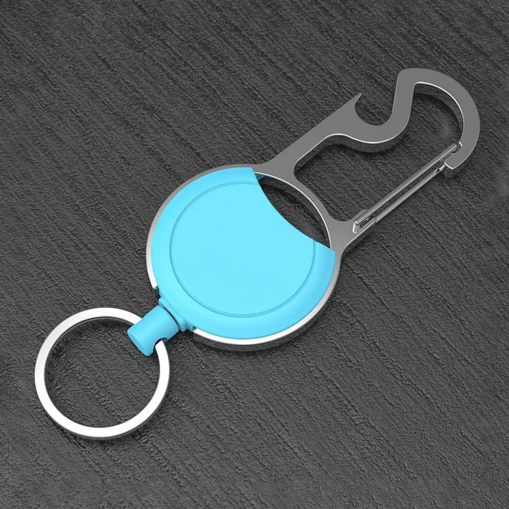 

Car Key Chain Sturdy Smooth Feel Quick Release Reel Badge Holder Hanging Key Chain Daily Use Carabiner Hook Keychain