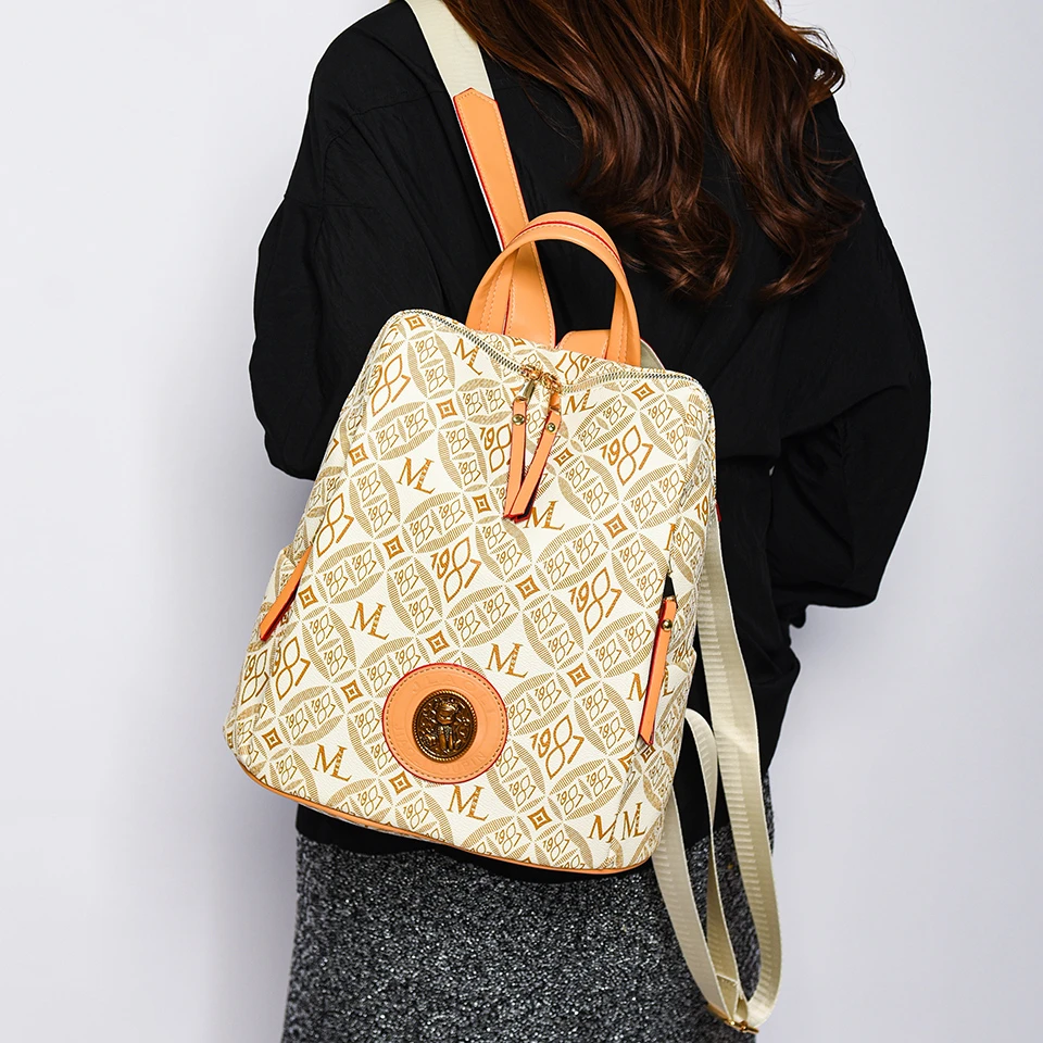 Ladies' new large capacity backpack with fashionable patterns, business teacher backpack, laptop backpack, travel female student 5