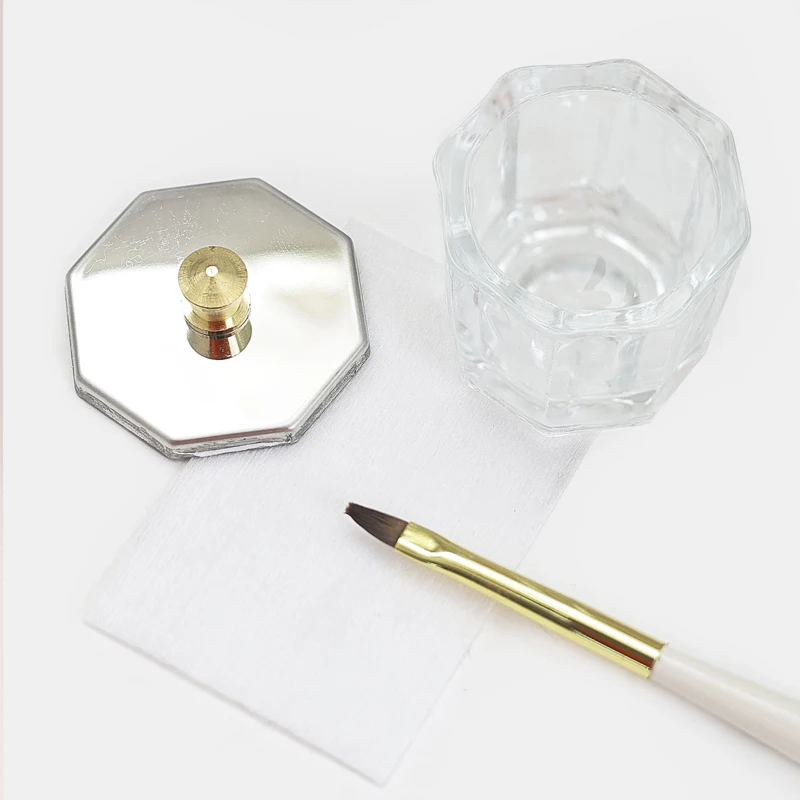 Crystal Glass Acrylic Powder Dappen Dish Nail Cup Wash Brush Dental Mixing Bowl Nail Art Brush Cleaning Salon Manicure Tools
