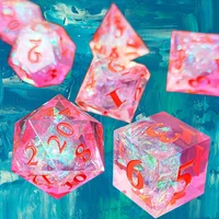 Colourful Resin Dice Sharp Edge Polyhedral Dice DND Dice Set For Dungeon and Dragon Pathfinder Role Playing Game(RPG)/MTG Game 1
