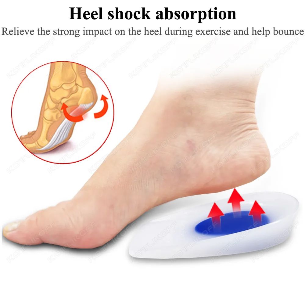 Medical Silicone Insoles For Heel Protector Inserts Heel Spur Pads For Relief Plantar Fasciitis Heel Pain Reduce Pressure