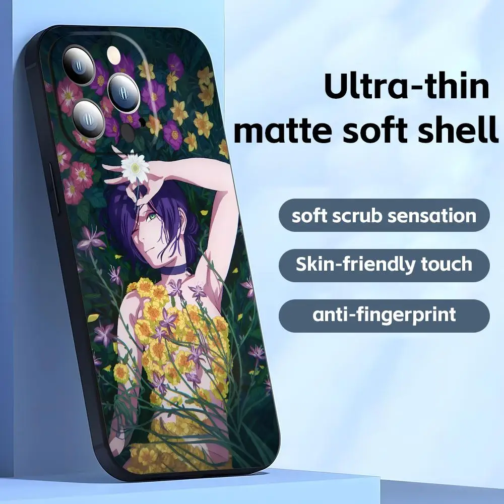 Premium Anime Chainsaw Man Shockproof Phone Case - Soft Black Cover