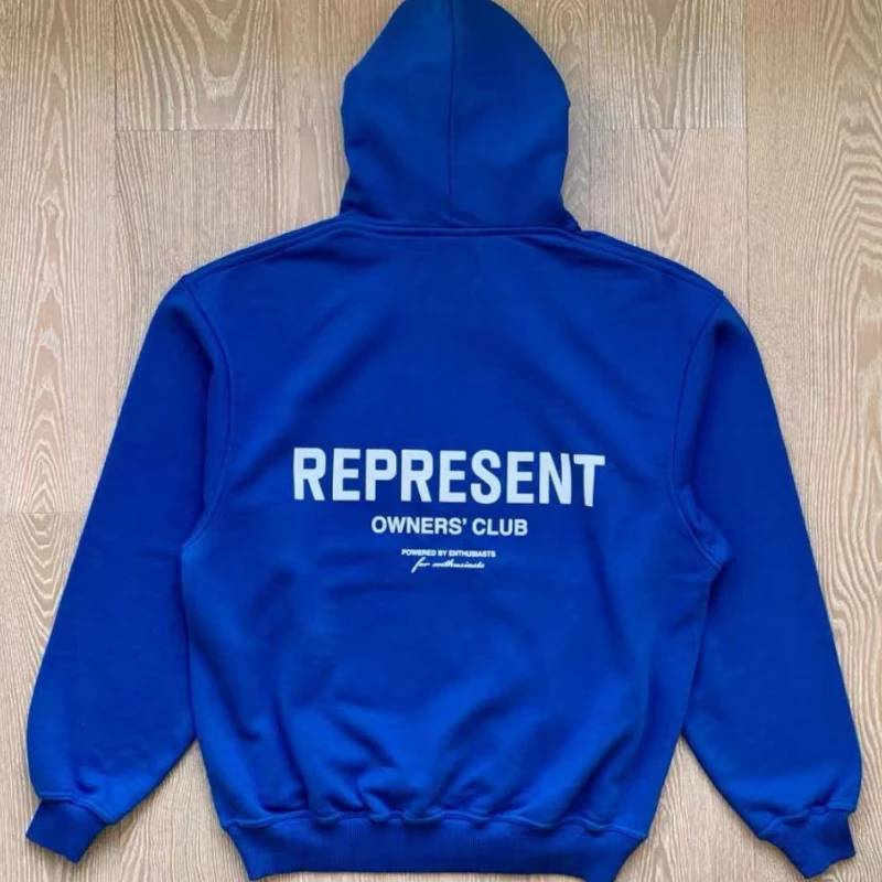 

23FW High Quality Klein Blue REP Plush Hoodie REP Loose Casual Men's Women's Versatile Sweatshirt Pullover