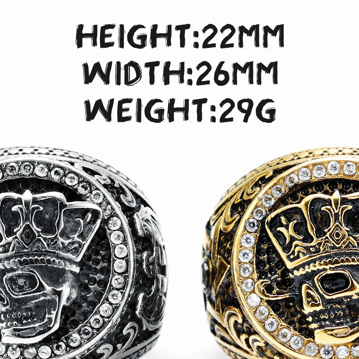 アクセサリー emperor Emperor Men Rings 316L Stainless Steel Joker Crown Inlaid