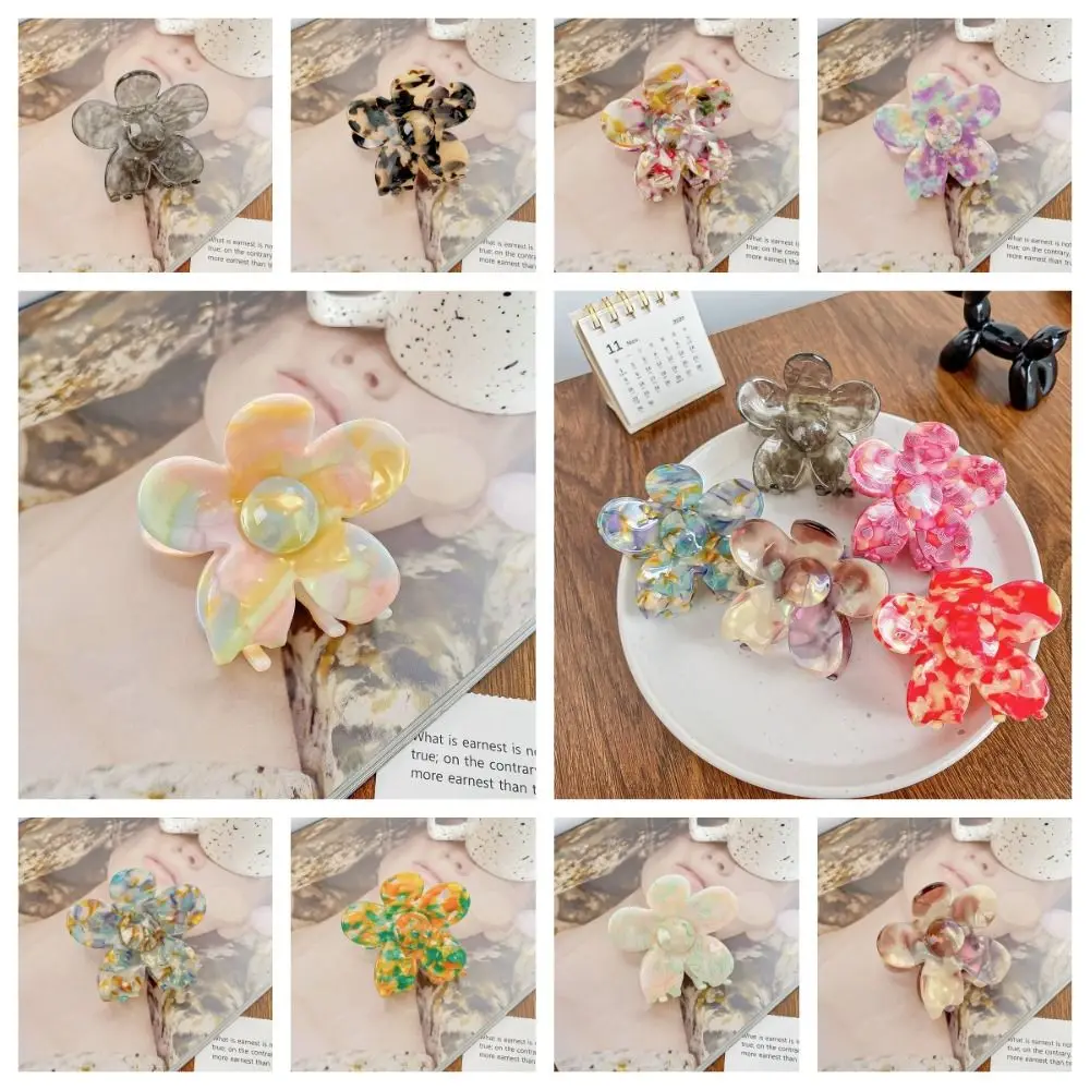 

Small Size Acetic Acid Hair Claw Korean Style Multicolor Geometry Shark Clip Hairpin Hair Accessories Flower Hair Crab Clip