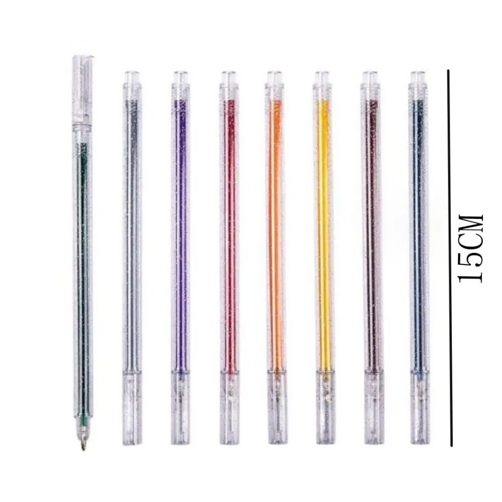 Gel Pen Glitter Gel Pen Set New Glitter School Supplies Colored Pens Set Fun Students Marking Highlighter Pen images - 6