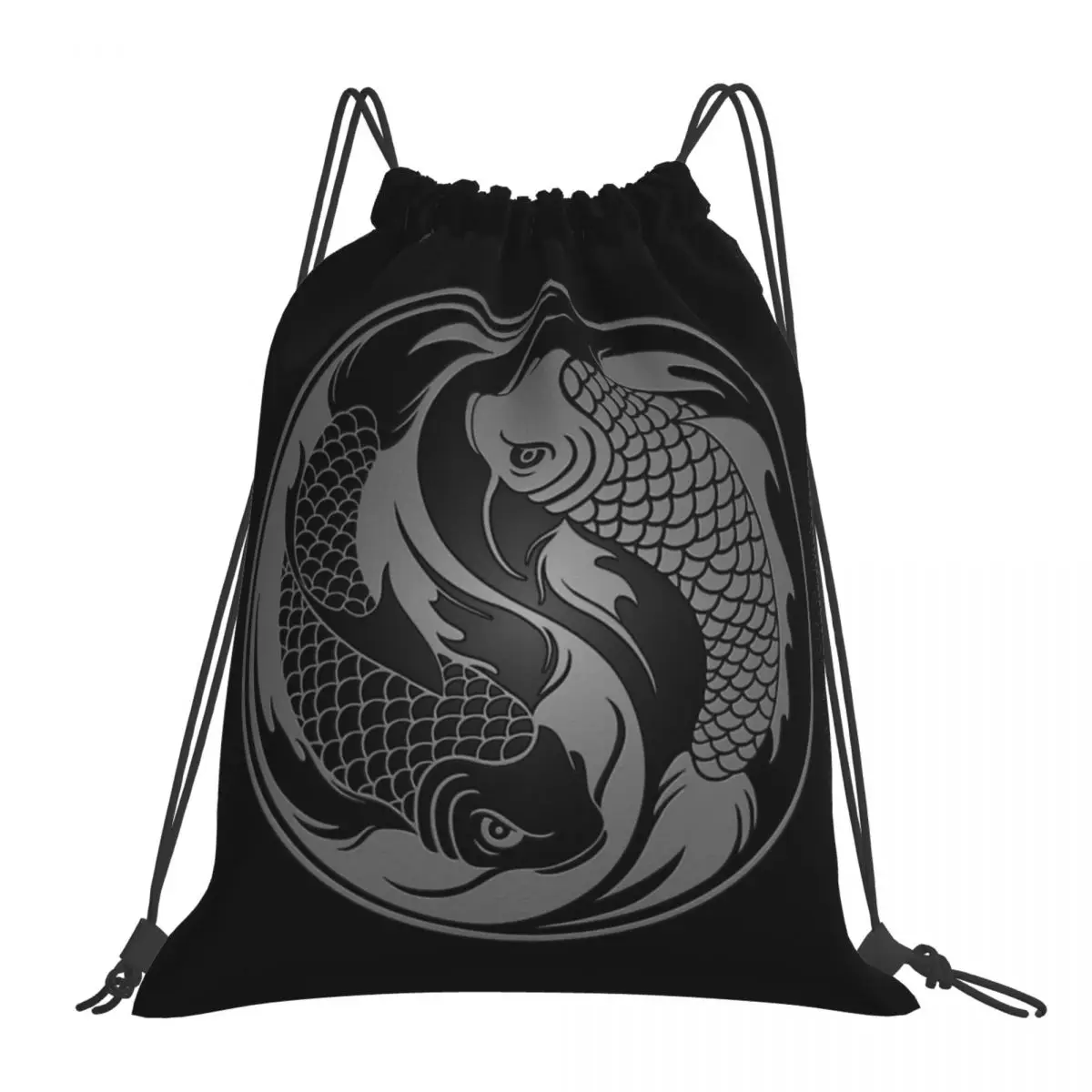 

Сумки на шнурке Yin Yang Koi, серые и черные
