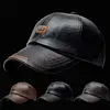 Baseball Cap Casual Fashion Hat Autumn And Winter Thin Plus Velvet Cap Leather Baseball Cap For Men 2024 New Fashion 1