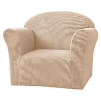 Mini Size Sofa Cover 1 Seat Soft Armchair Couch Cover Solid Color Elastic Stretch Mini Size Settee Slipcover For Children Chair 2