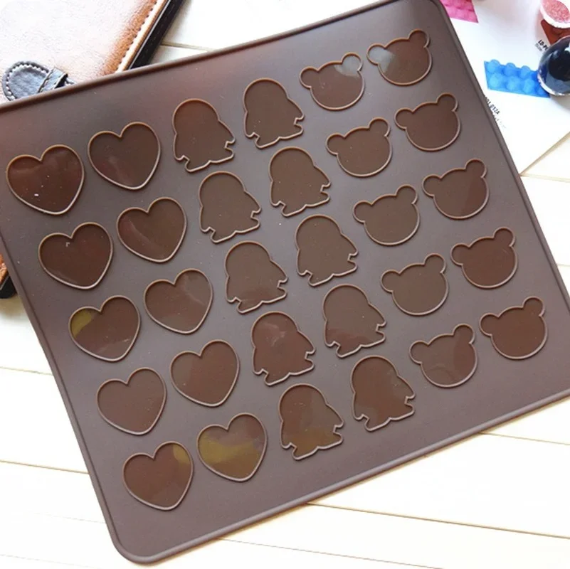 Silicone Macaron Pastry Oven Baking Mould 30/48 Cavity DIY Cake Roll Mat Cake Pad Baking Mat Molds Patisserie 3D Mould Sheet