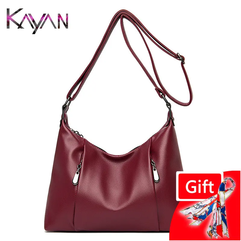 

Soft Leather Shoulder Bag for Women Vegan Lether Female Purse Top Crossbody Bag Simple Versatile Ladies Sling Bag