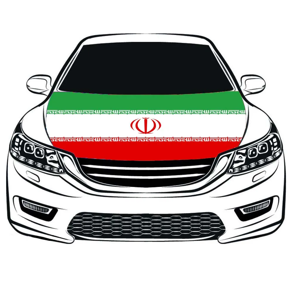 

Islamic Republic of national flag car Hood cover 3.3x5ft/5x7ft 100%polyester car bonnet banner