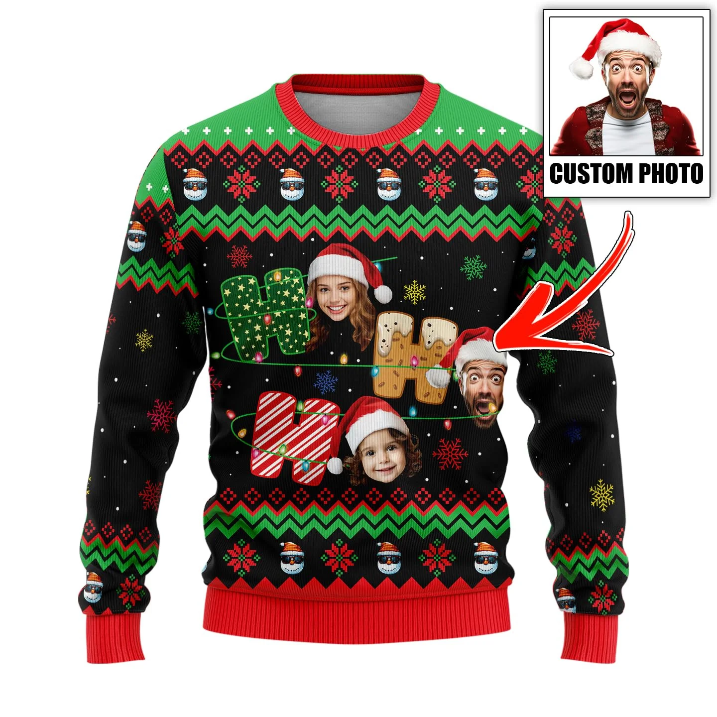 Pull Moche De Noël Personnalisé Avec Prénom - Modèle "Ce Papy Appartient À" Bonhomme De Neige - Cadeau Drôle Famille - 10