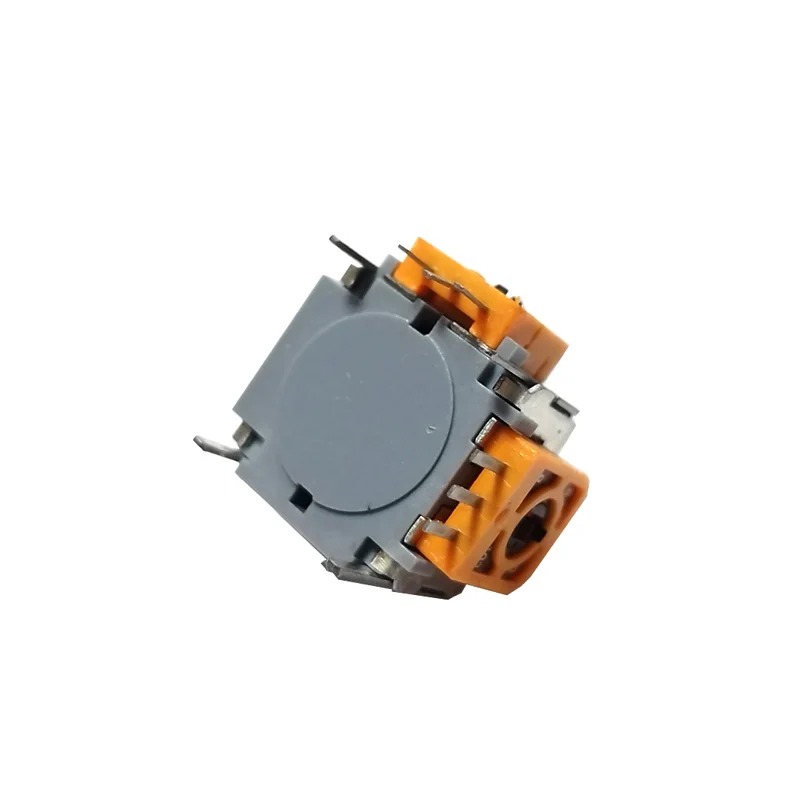 Détail des soudures et du boîtier du potentiomètre à bascule universel 10K Ohms, idéal pour contrôle de drone RC.