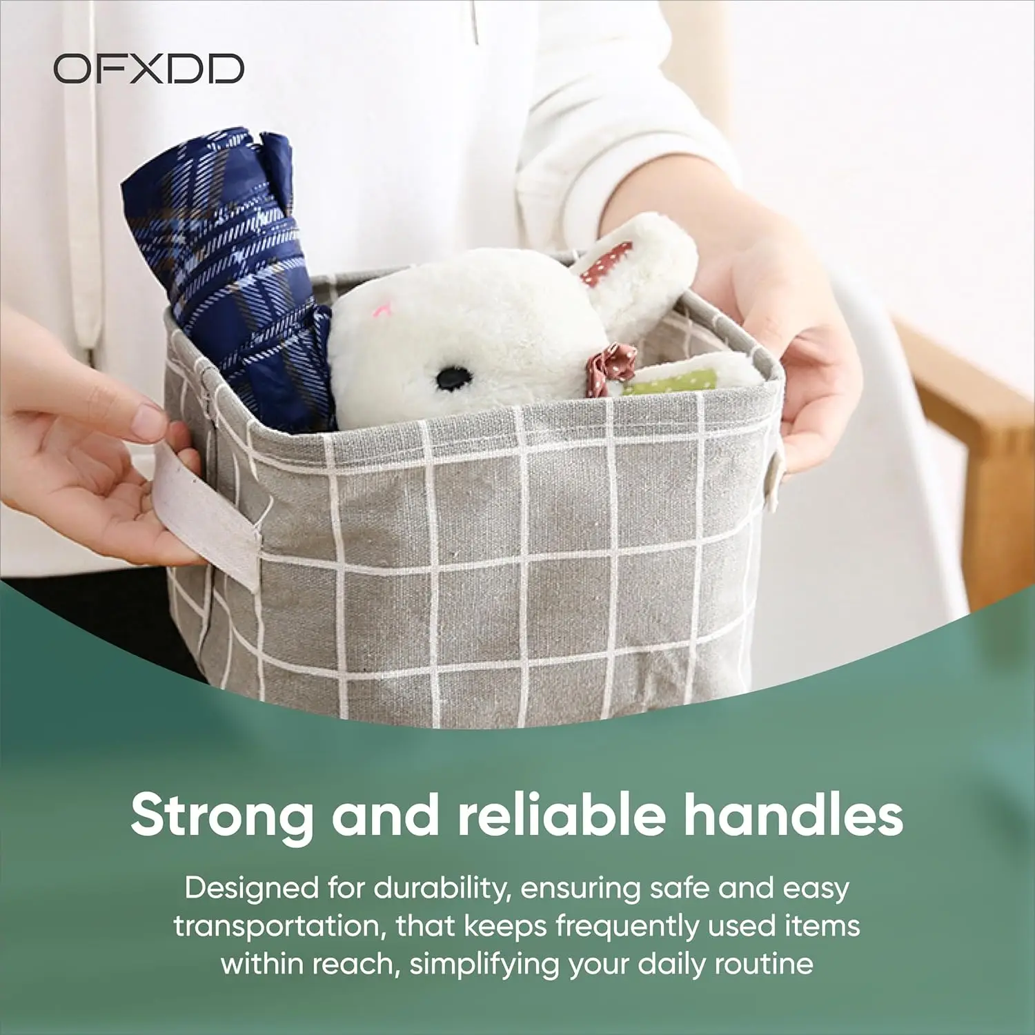 1pc Cotton Linen Fabric Waterproof Desktop Sundries Basket Storage Box Cosmetic Toy Organizer Underwear Socks Clothes Storagebag 3
