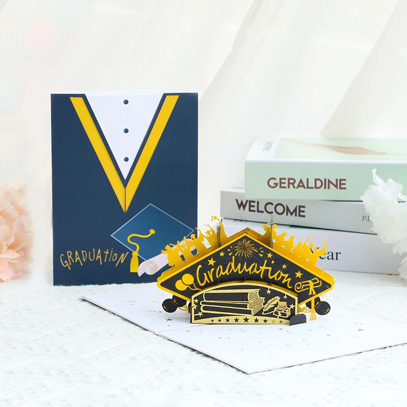 3D Graduation Greeting Cards GRAD Invitation Grade Congrats Graduation Gifts greeting cards 1set