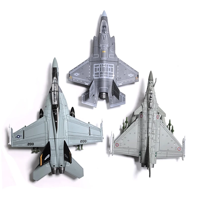 DIY Bausteine Militärmodell Bausatz Sammler-Spielzeug F/A-18F F14 F35 Rafale Kampfjet AH64 Hubschrauber-Modell Ornament Spielzeug