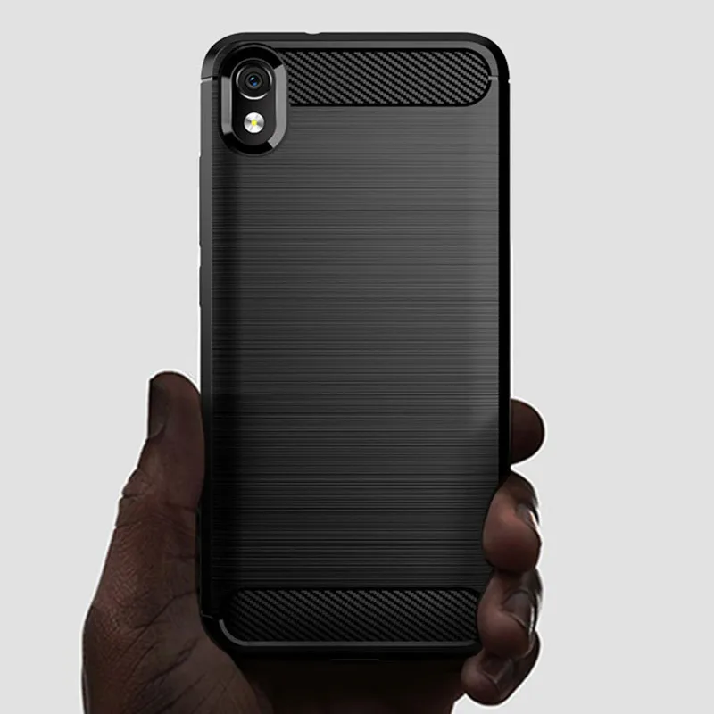 Matte Carbon Fiber Silicone Anti-Knock Phone Case - Soft Back Cover