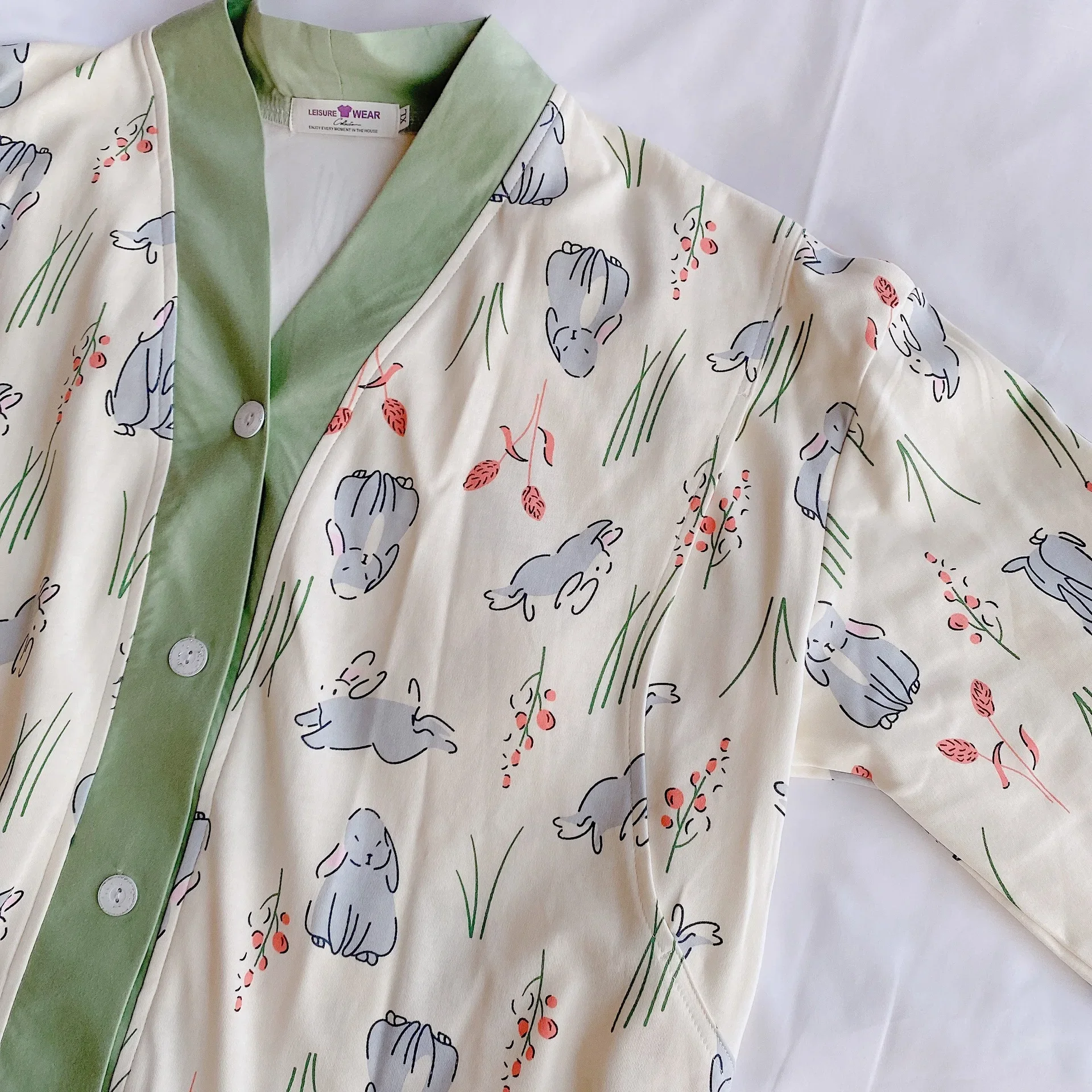 Maternity Dress Set For Spring Autumn Pregnant Women Chest Pad Delivery Nightgown Thin Cotton Postpartum Nursing Dress Outerwear
