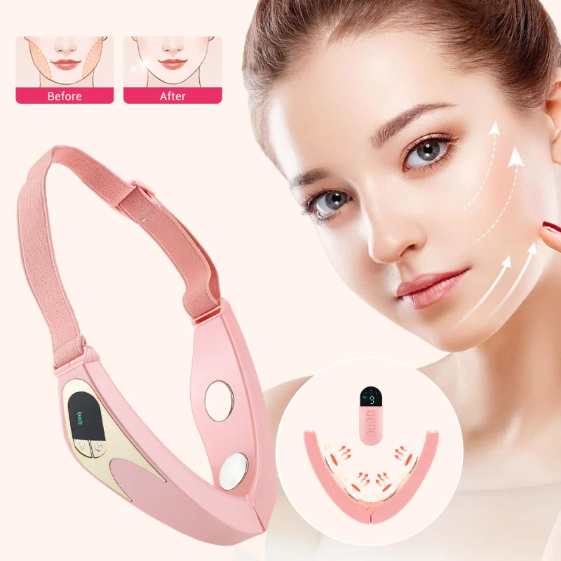 Microcurrent Facial Massage EMS Heating Skin Rejuvenation Vibration Facial Massager Remote Control V Face Lifting Belt Skin care the product can be customized desktop storage box miscellaneous snacks living room remote control bedroom skin care product