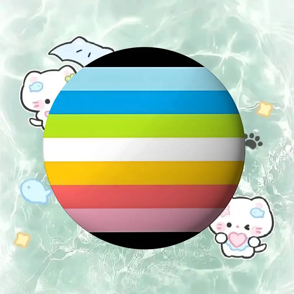 LGBT Regenbogen Flagge Abzeichen Abzeichen Cartoon Runde Broschen Auf Rucksack Jacke Acryl Knopf Pins Sammlung Geschenke – Detail 12