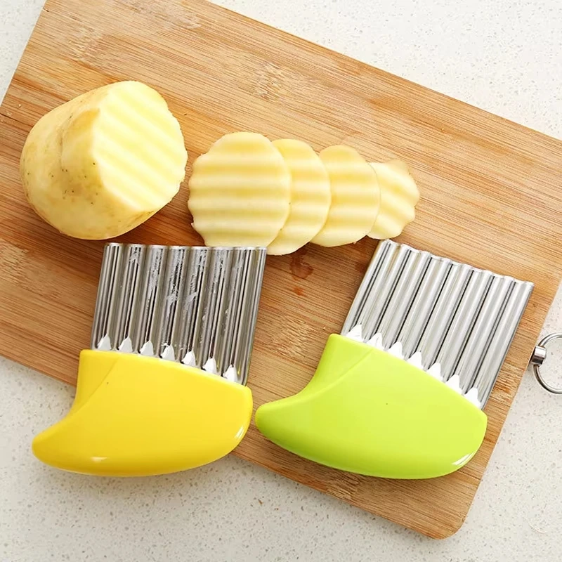 Wavy French Fries Cutter Stainless Steel Potato Slicer Vegetable Chopper Veggie Slicer Durable Kitchen Gadgets Cutter