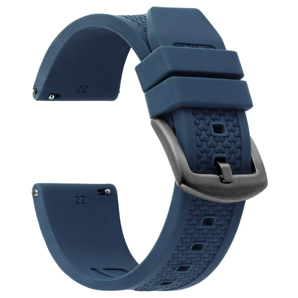 Enhanced Silicone Rubber Watch Strap - Sports & Business Wristband in Multiple Colors