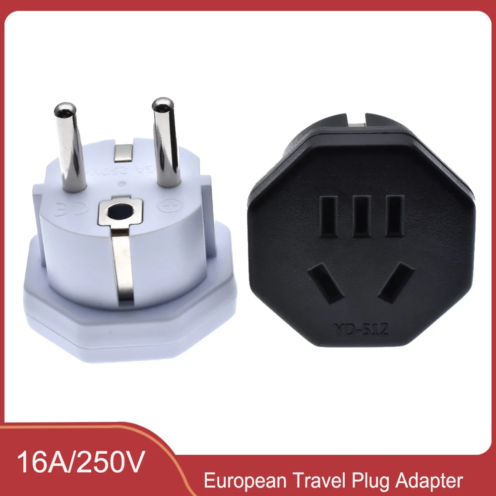 Convertisseur Ue 16a,adaptateur De Prise Murale Universel Ue, Prise À 2  Broches Rondes Au Uk Cn Us À Eu, Adaptateur De Voyage Ac 250v De Haute  Qualité - Prise Électrique - AliExpress