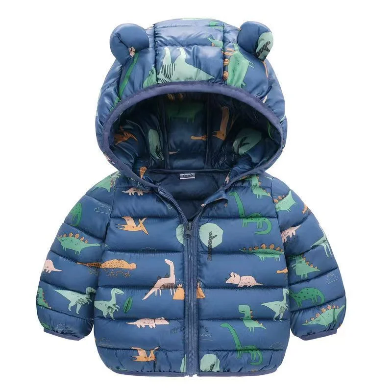 Kids Down Clothes Coats Baby Warm Hooded Down Jackets Girls Boys Cartoon Outerwear Children Fashion Overcoat Cute Top 1-5Y