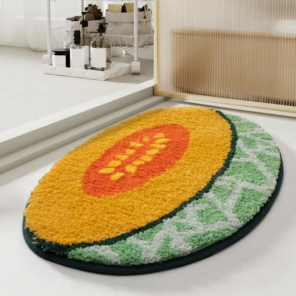

Absorbent Bathroom Carpet Cartoon Fruit Pattern Bathroom Rug Strong Absorbent Bathtub Carpet Anti-slip Shower Mat Toilet Floor