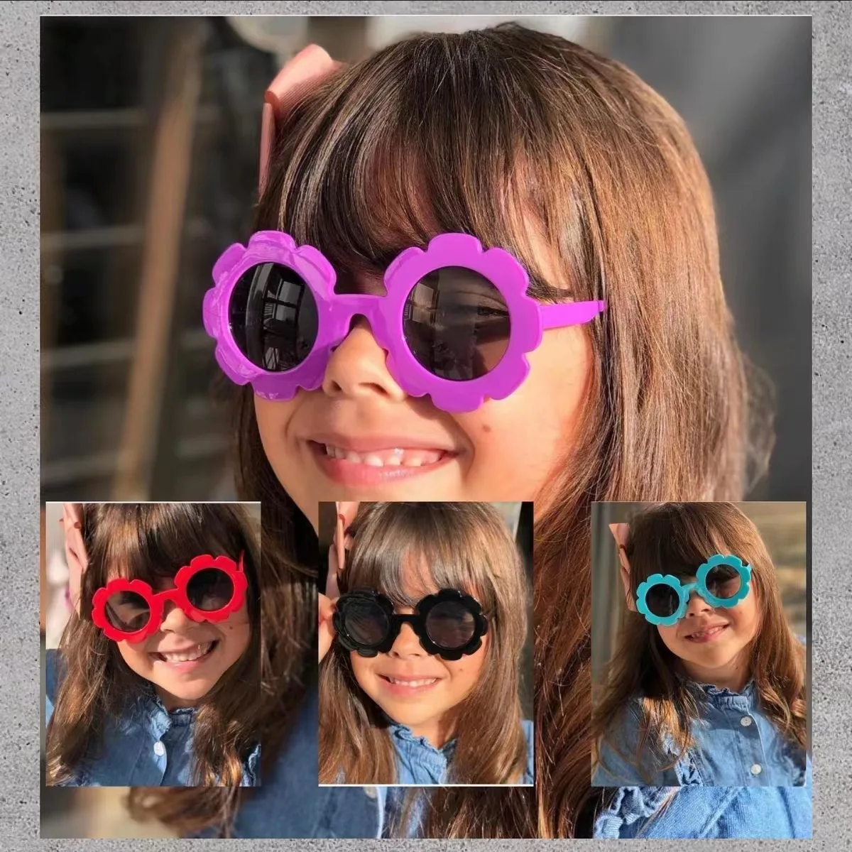 Kids Sunglasses Children's Sunglasses Round Sunflower sunglasses for children Cute glasses boys/girls