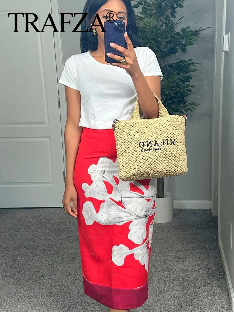 

Юбка трапециевидная женская с принтом, средней посадки, на молнии