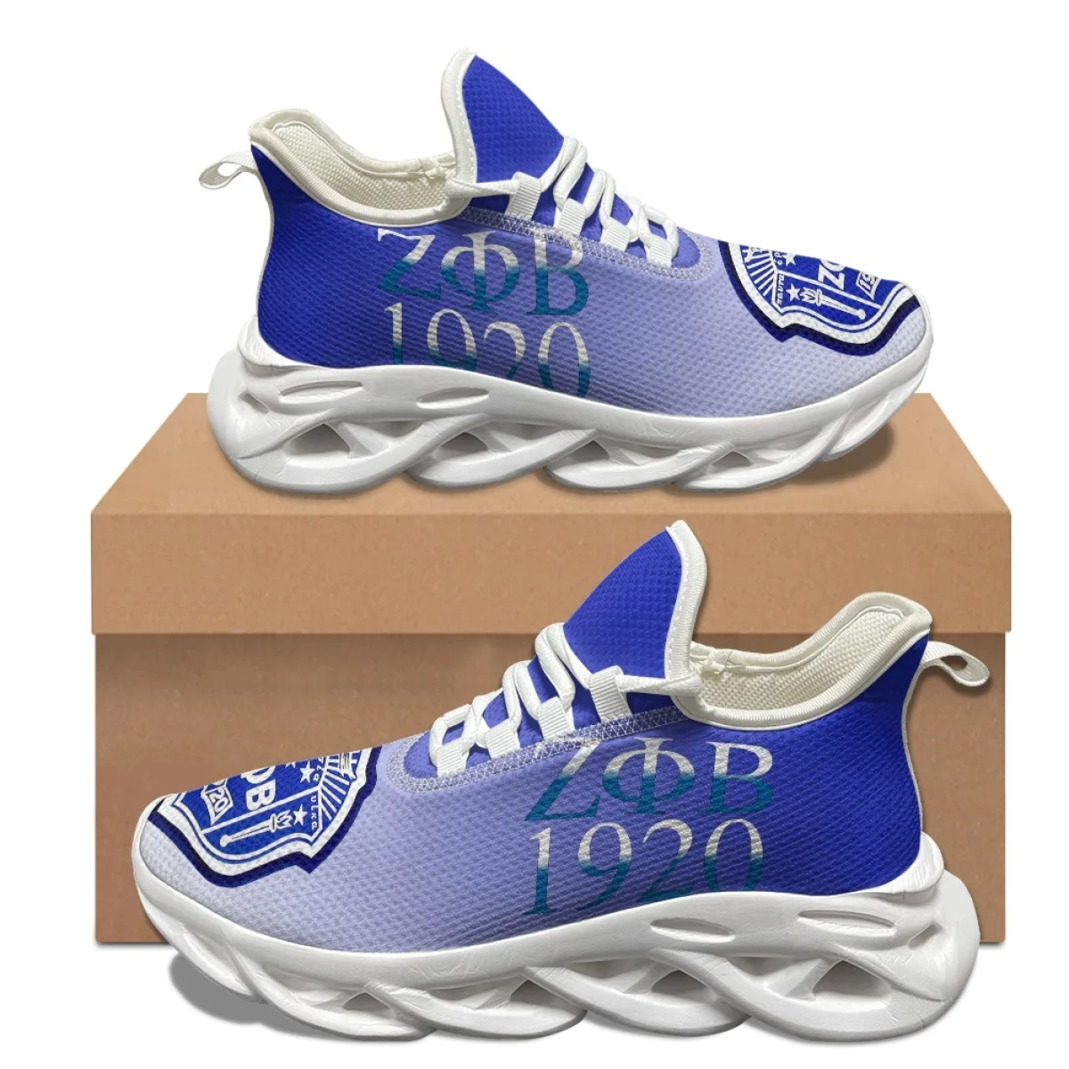 Zeta Phi Beta Breathable Mesh Lace Up Sneakers Student Summer Non-Slip Flat Running Shoes Lightweight Vulcanized Shoes Footwear