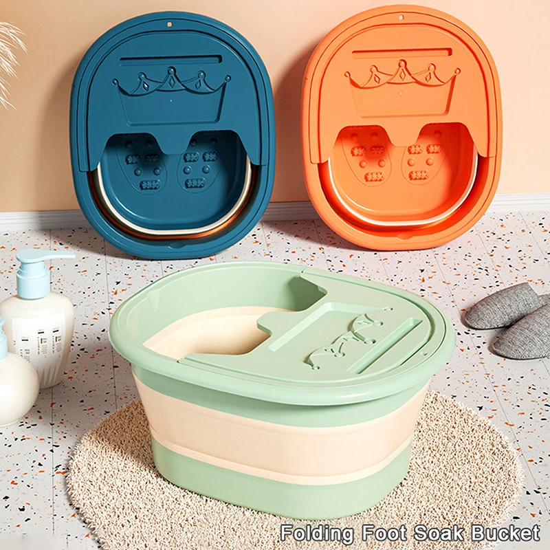 FoldableFootBathBucketMassageFootWashBasinHomeLaundryTub