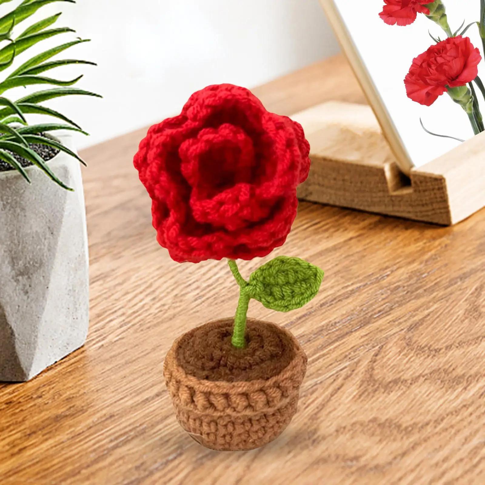  Vegena Gestrickte Glockenorchidee Blumen Mit Led Lichter,  Gestrickte Blumen, Handgemachter Topfpflanze Blumentopf Gestrickte  Glockenorchidee Für Weihnachten Heimdekoration Geschenke