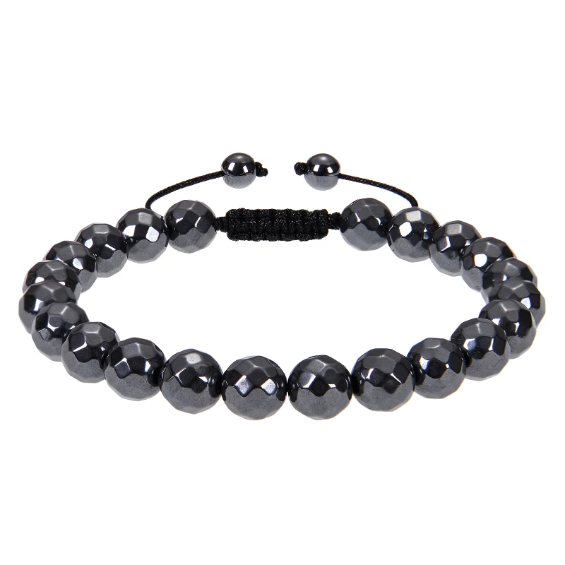 Bracciale Ematite Uomo E Donna – 2 Pezzi Con Cristalli Curativi, Magneti Potenti, Design Elegante, Regalo Per Lui E Lei
