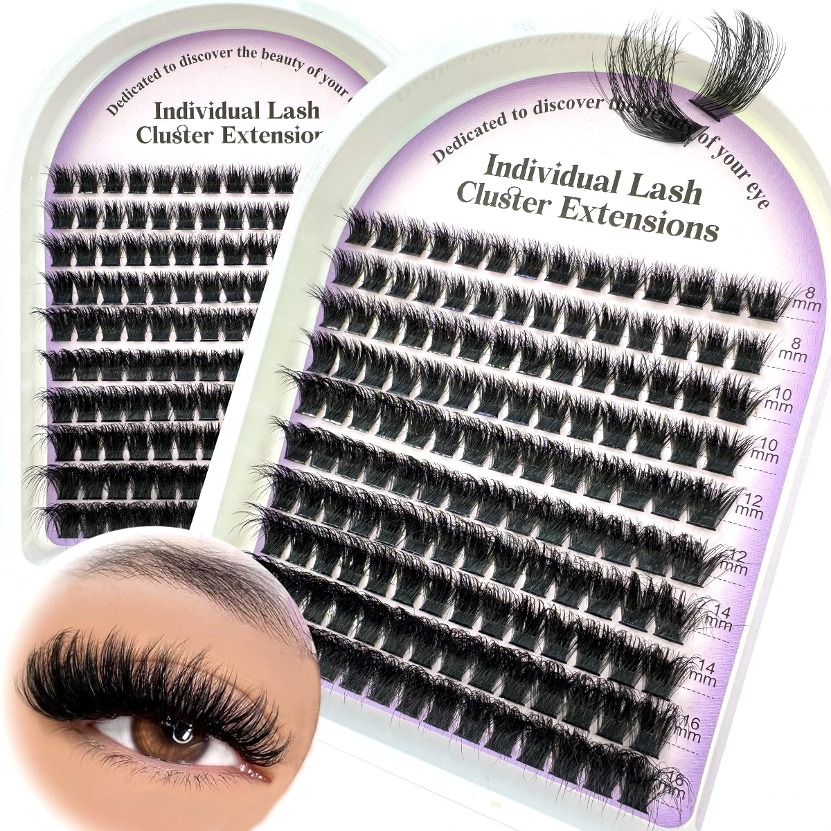 10 Reihen flauschige dicke Wimpern-Cluster 60–160D D/DD Curl Wispy Einzelwimpern 8–16 mm Mix Wimpernverlängerungen Falsche Wimpern