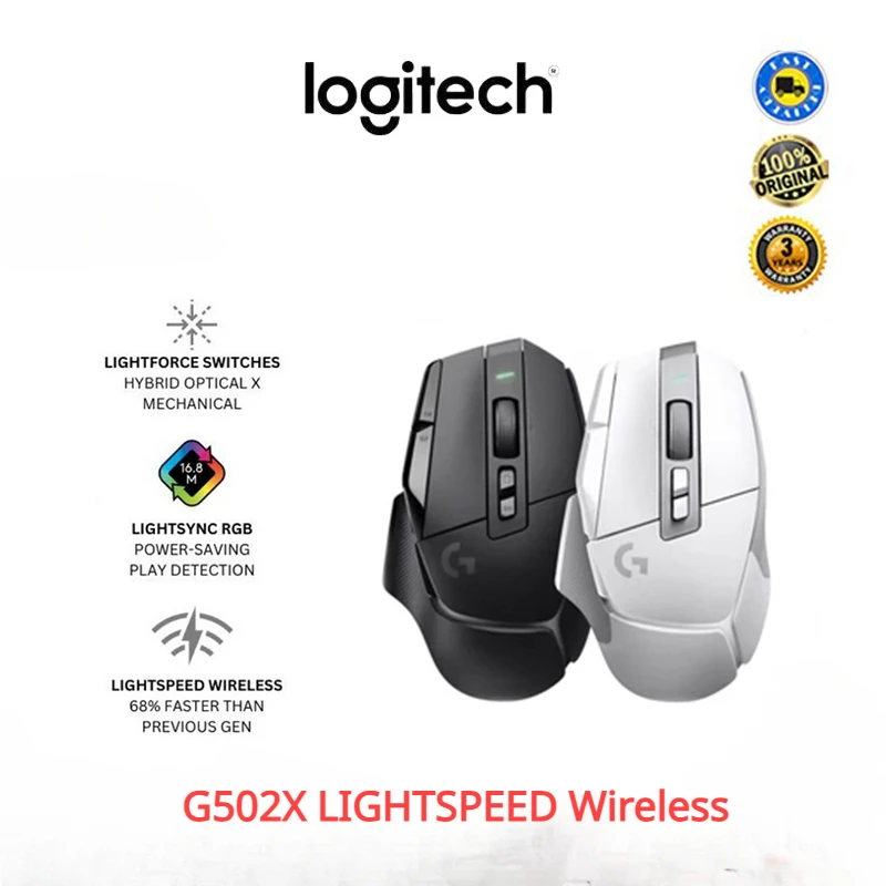 

Logitech Wireless Gaming Mouse G502X LIGHTSPEED RGB - Optical Mouse with LIGHTFORCE Hybrid Switches LIGHTSYNC RGB HERO 25600DPI