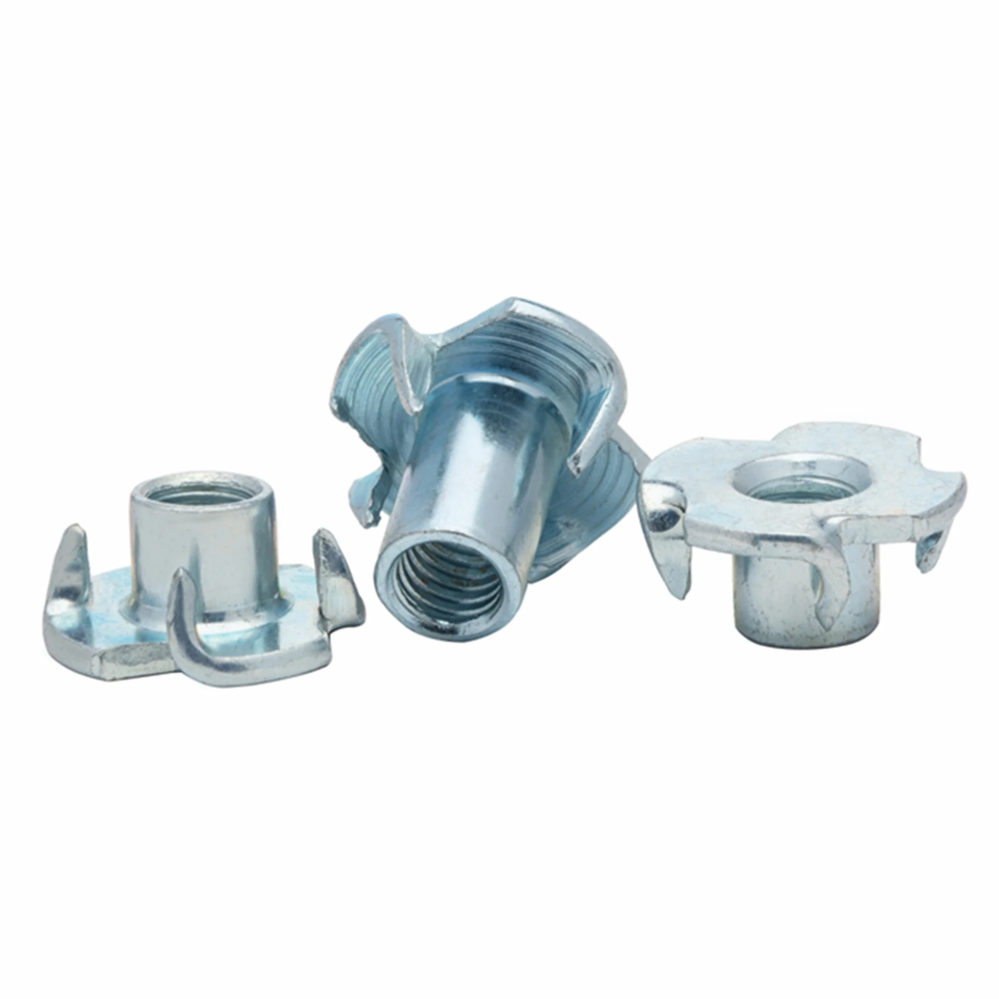 80Pcs Galvanized Four-Claw Nuts M3-M8 Carbon Steel Four-Point Impact Nuts Suitable For Wooden Furniture Maintenance four claws nut,carbon steel nuts