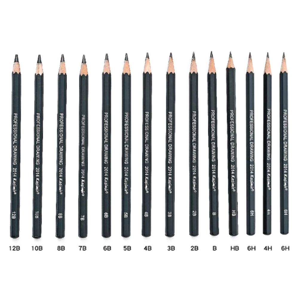 14PCS Professional Wooden Pencil Graphite Drawing Sketching Pencil Office School Pencil 12B 10B 8B 7B 6B 5B 4B 3B 2B HB 2H 4H 6H