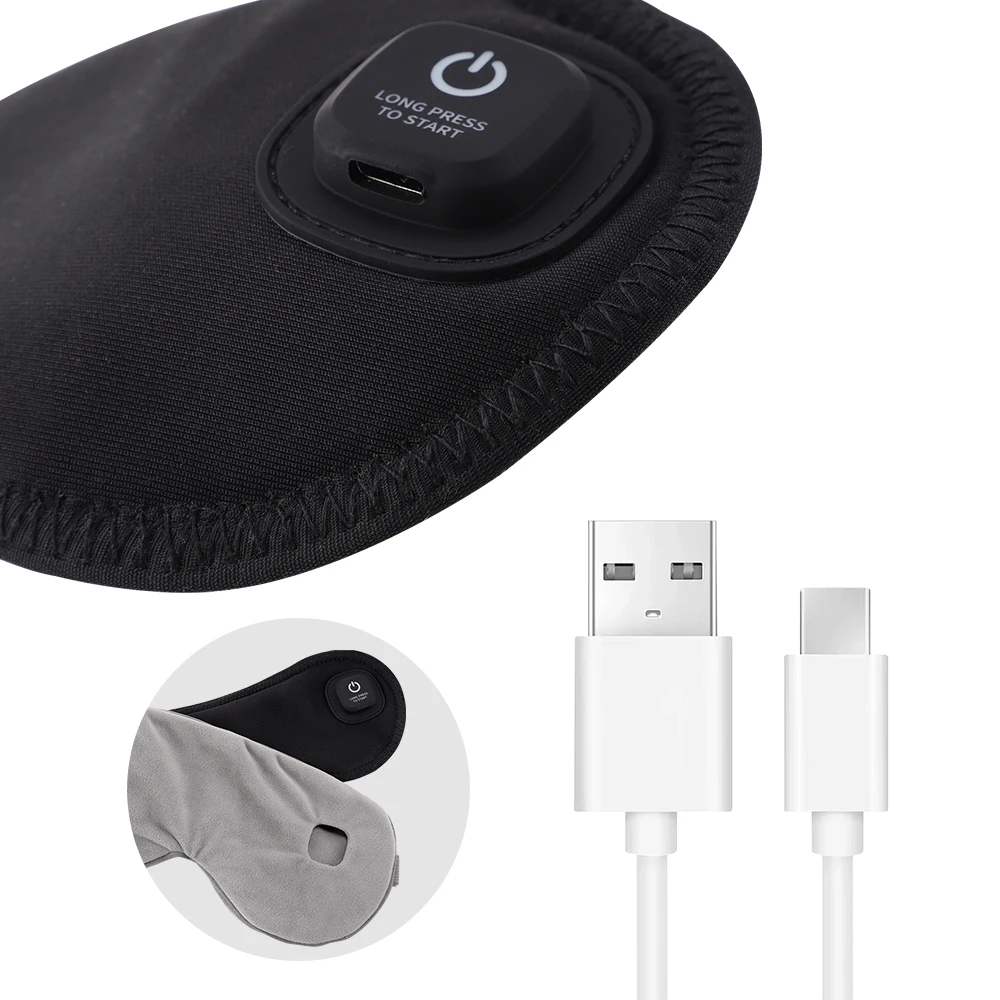 Smart Timing Heated Eye Mask Rechargeable Electric Warm Compress for Dry Eyes Sleeping Mask Eye Relief