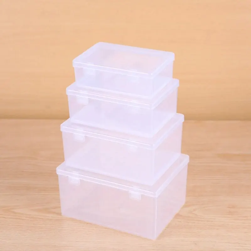 1PC 투명 PP 듀얼 고정 투명 디스플레이 상자 보석 보석 컨테이너 보석 상자 아트 DIY 부품 도구 보관 상자