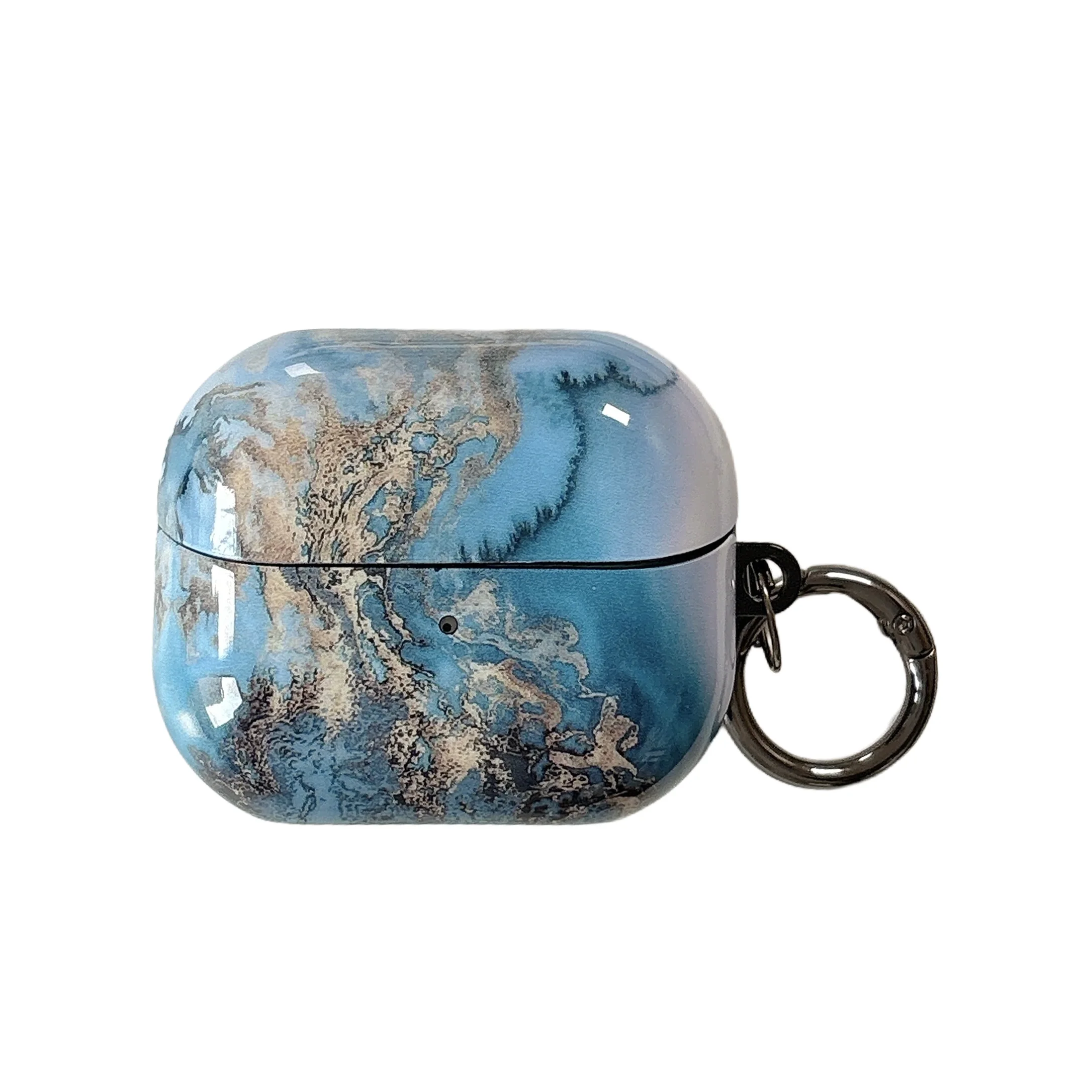 Marble Pattern Case with Hooks - Black, White, and Green