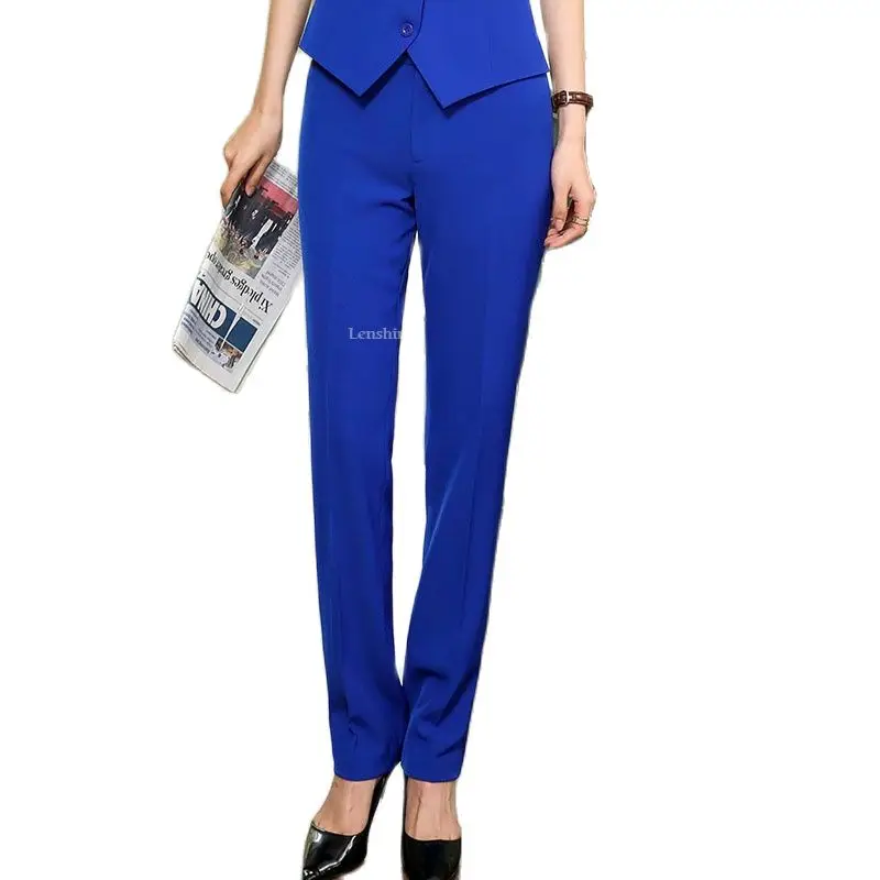 Full Length Professional Business Formal Pants Women Trousers Girls Slim Female Work Wear Office