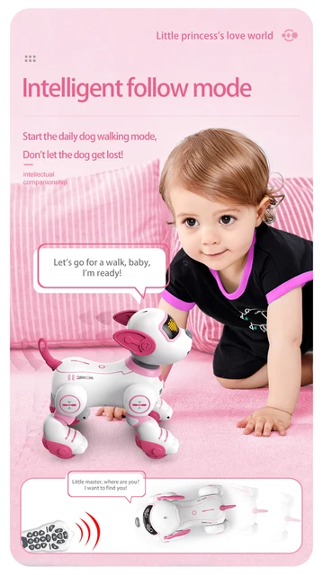 Pink Robot Intelligent Rc Robot Dog Toy Pink Robot Dog