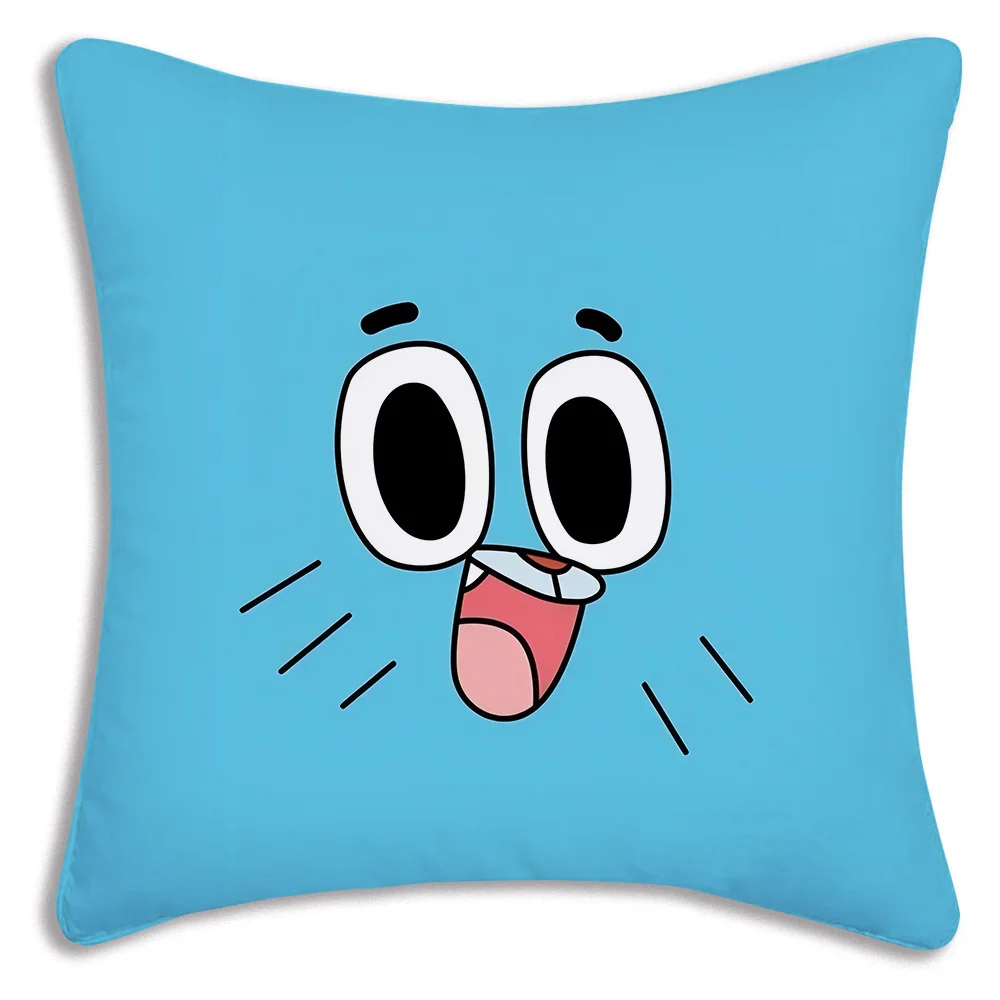 Animation Amazing World Gumball Pillow Covers Cartoon Sofa Decorative Home Double-sided Printing Short Plush Cute Cushion Cover 5