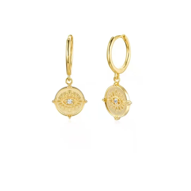 A Pair 925 Silve Gold Color Copper Colorful Rainbow Hoops Earring For Women Demon Eye Gift Smile Face Jewelry Crown Earrings W0409-Y