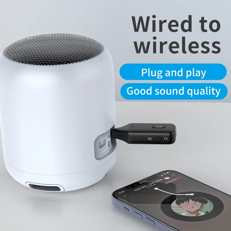 Bluetooth transceiver adapter,bluetooth aux adaptor,bluetooth audio receiver,bluetooth adapter,audio adapter 2 in 1 Wireless Bluetooth 5.0 Receiver Transmitter Adapter 3.5mm Jack For Car Music Audio Aux A2dp Headphone Reciever Handsfree