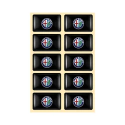 10 - Piece 3D Epoxy Interior Badge Sticker Set for Car Styling & Auto Accessories (Alfa Romeo)